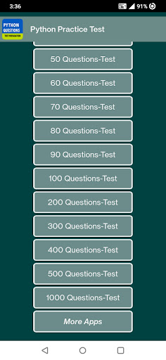 Python Practice Test ekran görüntüsü