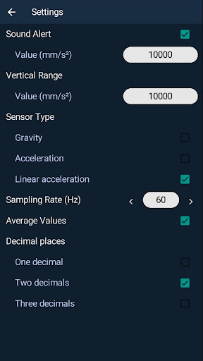 Accelerometer ekran görüntüsü