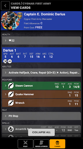 Warmachine App ekran görüntüsü