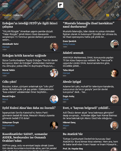 Köşe Yazıları ve Yazarlar ekran görüntüsü