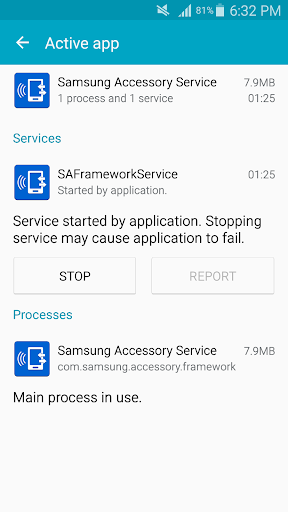 Samsung Accessory Service ekran görüntüsü