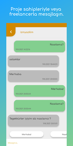 proje bazlı - freelance işler ekran görüntüsü