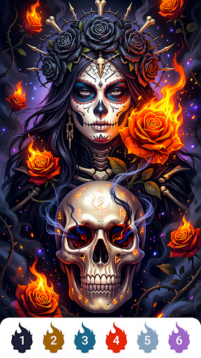 Skull Rose Color by Number ekran görüntüsü