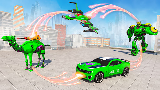 Police Flying Robot Car Game ekran görüntüsü