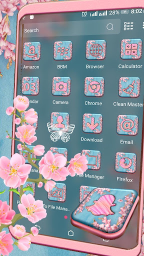 Pink Spring Flowers Theme ekran görüntüsü