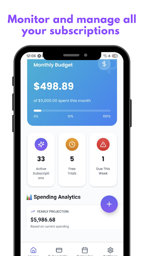 Subscription Tracker & Manager ekran görüntüsü