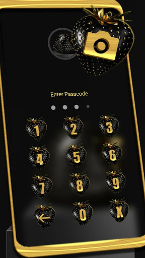 Golden Black Strawberry Theme ekran görüntüsü