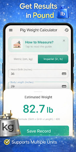 Pig Weight Calculator Tool ekran görüntüsü