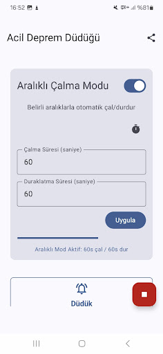 Acil Deprem Düdüğü ekran görüntüsü