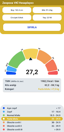 BMI Hesaplayıcı - Kilo Kaybı ekran görüntüsü