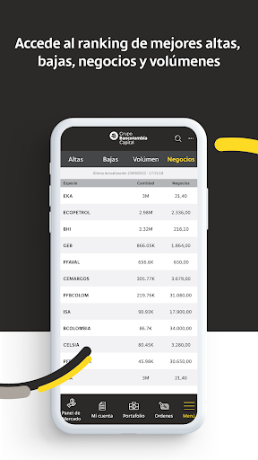 eTrading Bancolombia ekran görüntüsü
