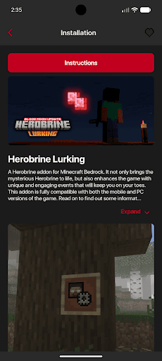 Herobrine mod Minecraft PE ekran görüntüsü