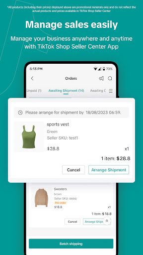 TikTok Shop Seller Center ekran görüntüsü