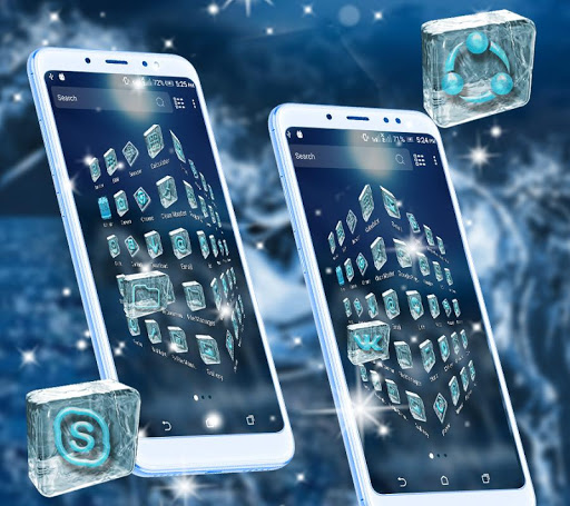 Blue Ice Horse Launcher Theme ekran görüntüsü