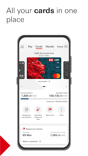 HSBC HK Mobile Banking ekran görüntüsü