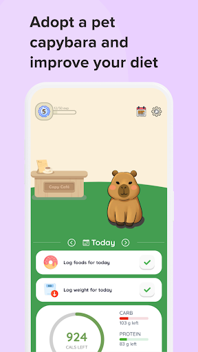 Capy Diet: Fun Calorie Tracker ekran görüntüsü