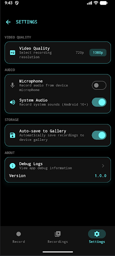 Screen Recorder App ekran görüntüsü