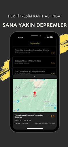 Deprem Uyarı Sistemi Anlık ekran görüntüsü