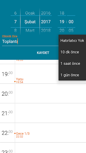 Ajanda Modülü ekran görüntüsü