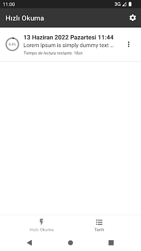 Hızlı Okuyucu ekran görüntüsü