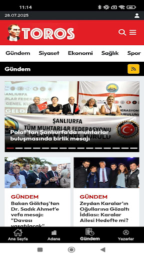 Adana Toros Gazetesi ekran görüntüsü