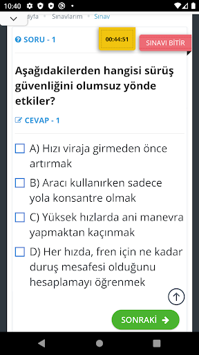 Ehliyet ESınav - E-Sürücü ekran görüntüsü