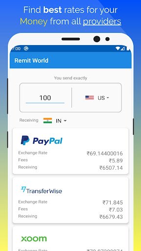 Remit Rates ekran görüntüsü
