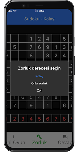 Türkçe Sudoku ekran görüntüsü