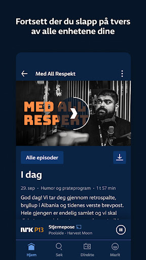 NRK Radio ekran görüntüsü