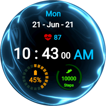Fluid Blue Watch Face ekran görüntüsü