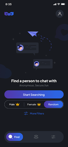 Anonymous Chat no Login ekran görüntüsü