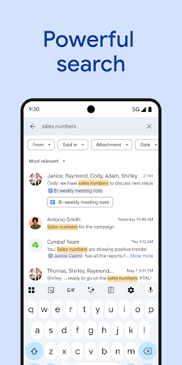 Google Chat ekran görüntüsü
