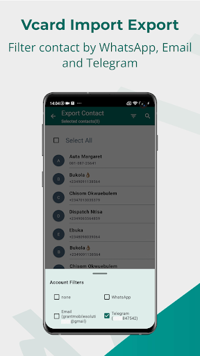 Vcard Import Export ekran görüntüsü