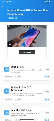 Learn PHP Programming ekran görüntüsü