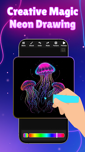 Neon Doodle Drawing: Glow Art ekran görüntüsü