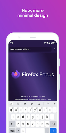 Firefox Focus tarayıcısı ekran görüntüsü