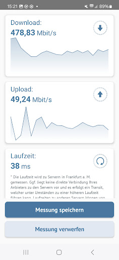 Breitbandmessung ekran görüntüsü