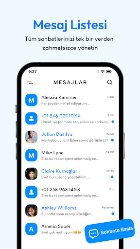 Mesajlar: Metin SMS ekran görüntüsü