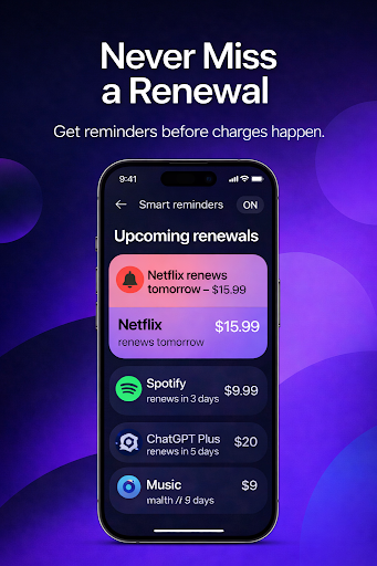 SubTrack: Bill Reminder ekran görüntüsü