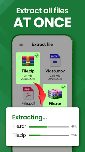 Zip çıkarıcı, Unzip, UnRar ekran görüntüsü