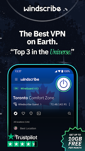 Windscribe VPN ekran görüntüsü