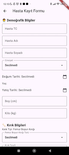 hasta kayıt app ekran görüntüsü