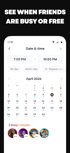 Howbout: shared calendar ekran görüntüsü