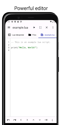 LuaDroid - ide for lua ekran görüntüsü
