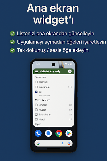 Düzenli alışveriş listesi ekran görüntüsü
