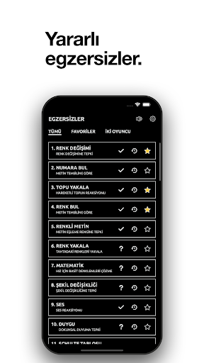 Reaksiyon eğitimi ekran görüntüsü