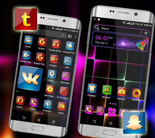 Neon Light Launcher Theme ekran görüntüsü