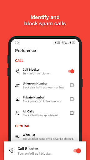 Call Blocker ekran görüntüsü