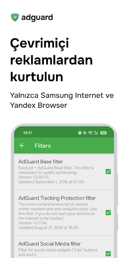 Adguard İçerik Engelleyicisi ekran görüntüsü