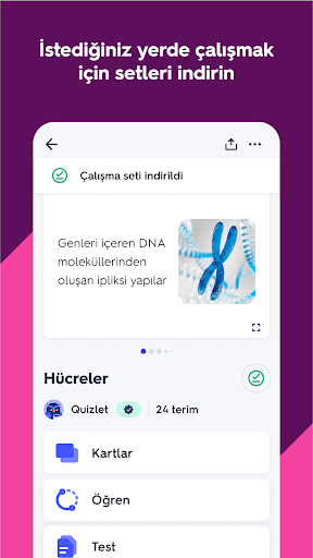 Quizlet: Yapay Zeka ile öğren ekran görüntüsü